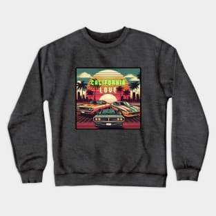 California Love: Sunset Cruisin', where Muscle Cars meet Palm Trees! Crewneck Sweatshirt